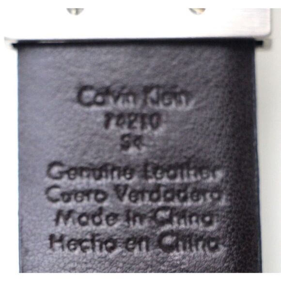 Calvin Klein BLACK BROWN REAL LEATHER 1 1/4"Wd REVERS CASUAL DRESS BELT 34 (t23 - Picture 11 of 16
